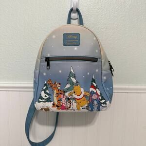 Loungefly Disney Winnie the Pooh Friends Holiday Christmas Winter Mini Backpack